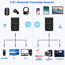 Carica l'immagine nel visualizzatore di Gallery, Aigoss Bluetooth 5.0 Trasmettitore e Ricevitore 3.5mm AUX Adattatore...