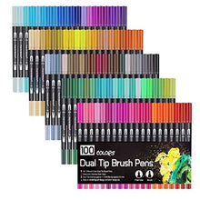 Carica l'immagine nel visualizzatore di Gallery, Laconile 100 colori acquerello spazzole con punta di 2 mm, 100 Black Colours - Ilgrandebazar