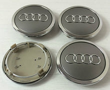 Carica l'immagine nel visualizzatore di Gallery, Set di 4 in lega spille grigio Coprimozzo centrale 69 mm 4B0601170 A S3 S4... - Ilgrandebazar