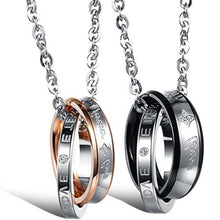 Carica l'immagine nel visualizzatore di Gallery, Flongo Coppia Bracciali Braccialetto Lui &amp; Lei,"Ti ho nel cuore", Acciaio Set - Ilgrandebazar