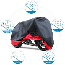 Carica l'immagine nel visualizzatore di Gallery, GHB XXL Coprimoto Telo Motociclo Copri Scooter Impermeabile Nero Rosso