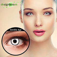 Carica l'immagine nel visualizzatore di Gallery, Designlenses Bianche Zombie Lenti a Contatto Colorate con Anello Nero bianco - Ilgrandebazar