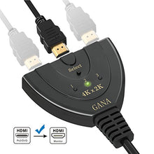 Carica l'immagine nel visualizzatore di Gallery, HDMI Switch 4K, GANA 3 In 1 Uscita Splitter Commutatore Supporta...