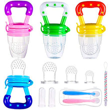 Carica l'immagine nel visualizzatore di Gallery, (9packs) 4 Ciuccio per Frutta Neonati Alimenti S/M/L+2 Cucchiaini in...