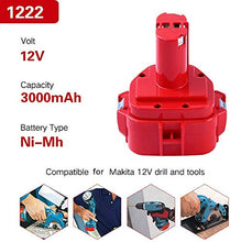 Carica l'immagine nel visualizzatore di Gallery, Boetpcr 12V 3000mAh Ni-MH Sostituzione per Makita Batteria 3.0Ah-1, Pa12-1 - Ilgrandebazar