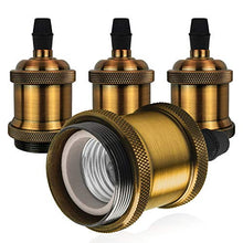 Carica l'immagine nel visualizzatore di Gallery, DiCUNO E27 Vintage Portalampada, Edison retro lampada a 4P, Brass