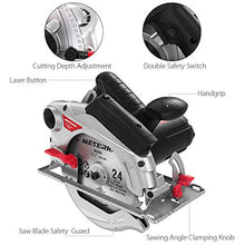 Carica l'immagine nel visualizzatore di Gallery, Sega Circolare, Meterk Circolare (1500W 4700 RPM), Taglio 65mm (90º),... - Ilgrandebazar
