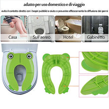 Carica l'immagine nel visualizzatore di Gallery, Riduttore WC per bambini Viaggia portatile Pieghevole Riutilizzabili verde