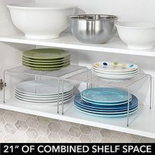 Carica l'immagine nel visualizzatore di Gallery, mDesign Set da 2 mensole Porta Piatti impilabili per la Cucina Grigio Chiaro