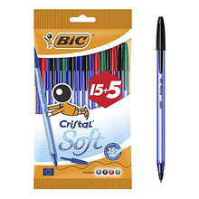 Carica l'immagine nel visualizzatore di Gallery, Bic Cristal Soft punta media 1,2 mm confezione 20 penne 15 + 5 bolígrafos - Ilgrandebazar