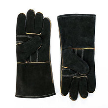 Carica l'immagine nel visualizzatore di Gallery, LeaSeek - Guanti in pelle per barbecue, resistenti al calore 14 inches, Black - Ilgrandebazar