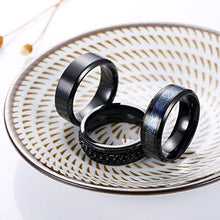 Carica l'immagine nel visualizzatore di Gallery, Milacolato 3Pcs 8 mm Acciaio Inossidabile Anello Uomo Anelli Nero Catena con... - Ilgrandebazar