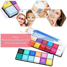 Carica l'immagine nel visualizzatore di Gallery, Lictin Truccabimbi Kit,Face Paint,Kit per La Pittura del Viso per Bambini,24 Colori,50 Stencil,6 Pennelli Professionali