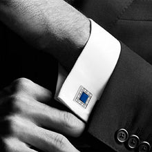 Carica l'immagine nel visualizzatore di Gallery, MERIT O Gemelli Quadrati in Cristallo Swarovski Blu Navy per Gli Uomini... - Ilgrandebazar