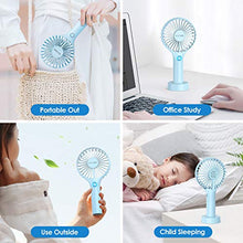 Carica l'immagine nel visualizzatore di Gallery, Sunandy Mini Ventilatore USB portabile con potente motore brushless a 3 Blu