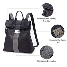 Carica l'immagine nel visualizzatore di Gallery, Zaino moda, JOSEKO zaino in pelle Borse a zainetto con borsa a spalla Nero