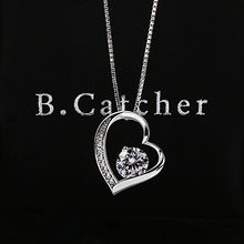 Carica l'immagine nel visualizzatore di Gallery, B.Catcher collana in argento con pendente a cuore d'argento e zircone cubico - Ilgrandebazar