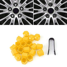 Carica l'immagine nel visualizzatore di Gallery, KIMISS 20pcs tappi per dadi ruota auto, 19mm Auto Hub Coprivite Giallo
