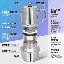 Carica l'immagine nel visualizzatore di Gallery, VeoHome Caffettiera Induzione 6 Tazze 300 ml con Filtro Riduttore | 300 mL