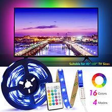 Carica l'immagine nel visualizzatore di Gallery, Retroilluminazione TV LED ad USB di Lunghezza 2.4M Adatto per HDTV da 40-65 Pollici, 24 Tasti Telecomando ad Infrarossi in Grado di telecomandare Striscia Luminosa a LED, RGB 5050 Luce con 16 Colori