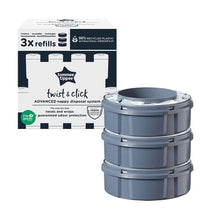 Carica l'immagine nel visualizzatore di Gallery, Tommee Tippee Ricariche per Mangiapannolini Avanzato Twist And Click, Con Pellicola Antibatterica Greenfilm Prodotta In Modo Biologico, 3 pezzi 3 ricariche