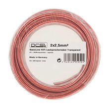 Carica l'immagine nel visualizzatore di Gallery, DCSk - 10m -2 x 2.5mm²- Cavo per altoparlanti – 2x2,5 mm² - 10m, Trasparente