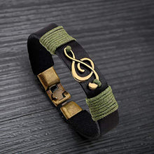 Carica l'immagine nel visualizzatore di Gallery, Ranikeer Bracciale da Uomo Donna Musica in Pelle, Stile retrò Regalo per... - Ilgrandebazar
