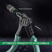 Carica l'immagine nel visualizzatore di Gallery, Rivettatrice, METAKOO Pistola per Rivetti con 40 Rivetti, Testine MHR01H