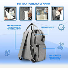 Carica l'immagine nel visualizzatore di Gallery, Zaino Mamma Multifunzione Vulcano Design Neonato Fasciatoio Grigio - Ilgrandebazar