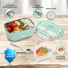 Carica l'immagine nel visualizzatore di Gallery, Timker Scaldavivande Elettrico Portatile,Scaldavivande Verde Chiaro