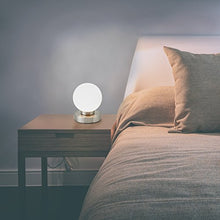 Carica l'immagine nel visualizzatore di Gallery, Lampada da comodino, forma a sfera, interruttore touch, luce Sfera Bianca
