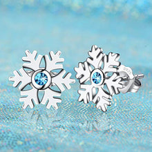 Carica l'immagine nel visualizzatore di Gallery, Amilril Orecchini Fiocco Di Neve Donna, Argento Sterling 925 con 5A Zirconi... - Ilgrandebazar