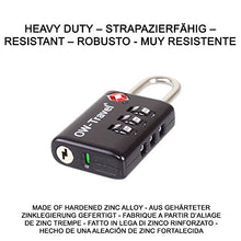 Carica l'immagine nel visualizzatore di Gallery, Lucchetto a Combinazione 20b) - Aprire Alert Indicatore, Nero, 2
