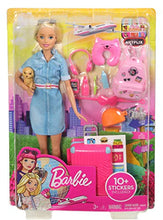 Carica l'immagine nel visualizzatore di Gallery, Barbie in Viaggio, Bambola Bionda con Cucciolo, Valigia che si Apre, Adesivi... - Ilgrandebazar
