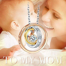 Carica l'immagine nel visualizzatore di Gallery, Kami Idea Trinità Collana, Pendente Tre Anelli, Cristallo di Mum, I Love You - Ilgrandebazar