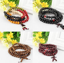 Carica l'immagine nel visualizzatore di Gallery, Milacolato Braccialetto in Legno 108 Mala Bead Bracciali Buddista Strand... - Ilgrandebazar