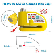 Carica l'immagine nel visualizzatore di Gallery, FD-MOTO Allarme Blocco Disco Moto Bici Freno a Giallo - Ilgrandebazar