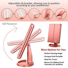 Carica l'immagine nel visualizzatore di Gallery, Ammiy Specchio per Il Trucco con Luce 1x / 2X / 3X Trifold ingrandente con...