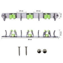 Carica l'immagine nel visualizzatore di Gallery, Hugool Supporto da Parete per mocio e Scopa in Acciaio Inox, Organizer per... - Ilgrandebazar
