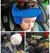 Carica l'immagine nel visualizzatore di Gallery, Fascia Testa Seggiolino Auto,Supporto Bambini Cuscino da Viaggio Blu
