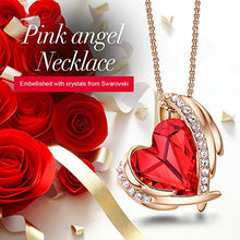 Carica l'immagine nel visualizzatore di Gallery, CDE Collana da Donna Cuore Cristalli con Scatolina per Gioielli Rosso-dorato - Ilgrandebazar