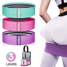 Carica l'immagine nel visualizzatore di Gallery, CosHall Elastici Fitness, Bande Elastiche di Resistenza in Tessuto 3 Set,...