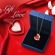 Carica l'immagine nel visualizzatore di Gallery, CDE Collana da Donna Cuore Cristalli con Scatolina per Gioielli Rosso-dorato - Ilgrandebazar