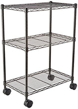 Carica l'immagine nel visualizzatore di Gallery, AmazonBasics - Scaffalatura a 3 ripiani, su rotelle, Nero