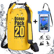 Carica l'immagine nel visualizzatore di Gallery, DINOKA Borsa impermeabile, Sacca impermeabile da 20L/30L, Kit 20L, Giallo