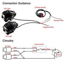 Carica l'immagine nel visualizzatore di Gallery, PROZOR 2PZ Luci Anteriori per Moto con Interruttore 15W 3000LM Lampada Nero - Ilgrandebazar