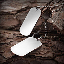 Carica l'immagine nel visualizzatore di Gallery, 2 PCS Acciaio inox Pendente Ciondolo Collana Esercito Double Dog Tag Argento - Ilgrandebazar
