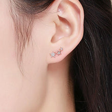 Carica l'immagine nel visualizzatore di Gallery, Orecchini in argento sterling 925, Oro rosa Stile delle stelle Rose