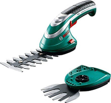 Carica l'immagine nel visualizzatore di Gallery, Bosch 600833102 Tosaerba e Sfoltirami a Batteria Isio Set, 3.6 Volt, Lunghezza Lama Arbusti/Erba 12 cm/8 cm, in Cartone, Nero/Verde