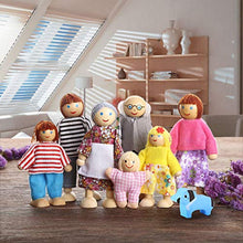 Carica l'immagine nel visualizzatore di Gallery, Playtee Felice Famiglia di Bambole Legno Set 7 Pupazzi Flessibili - Ilgrandebazar
